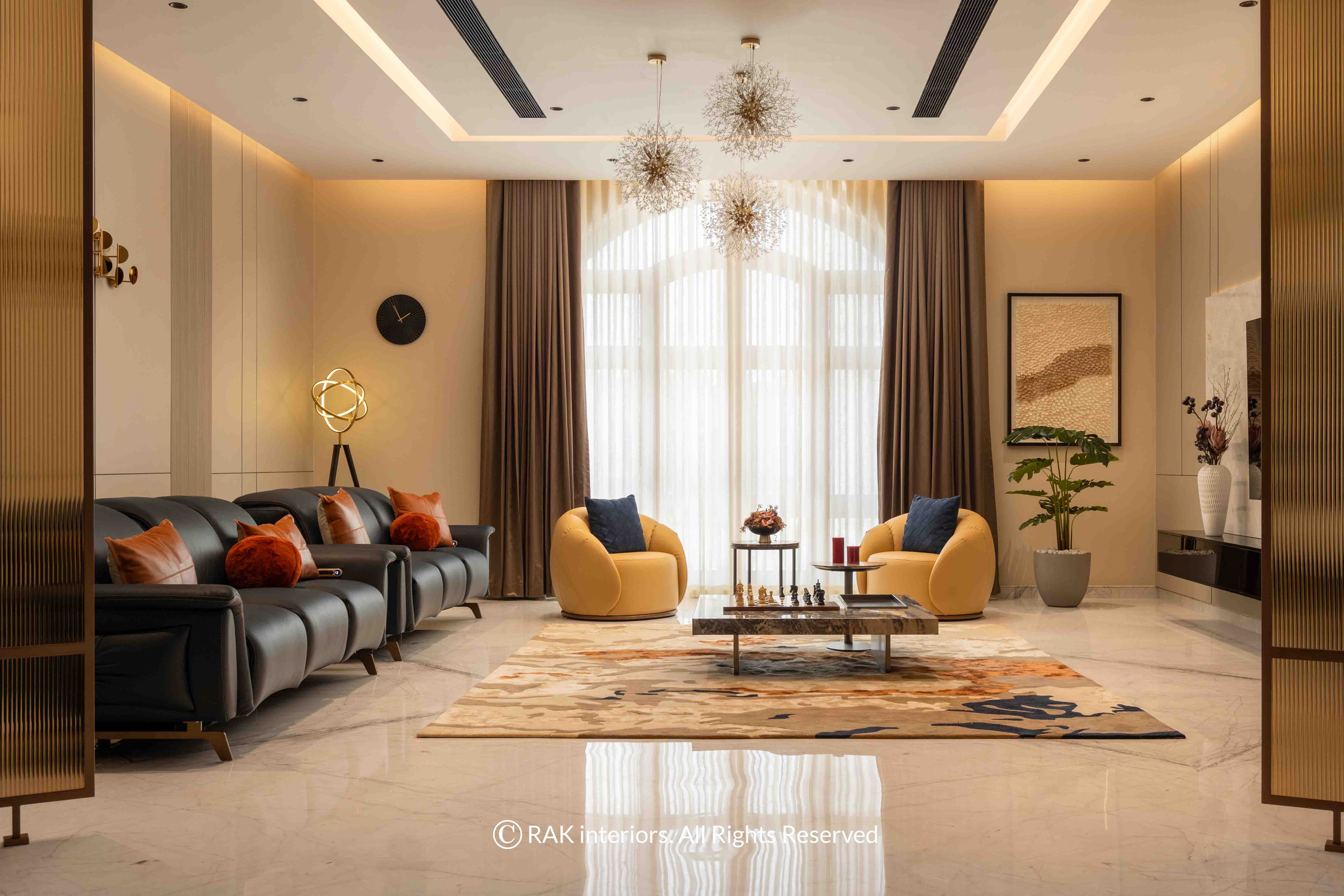 A Premium Living Room Exclusively Crafted by RAK Interiors